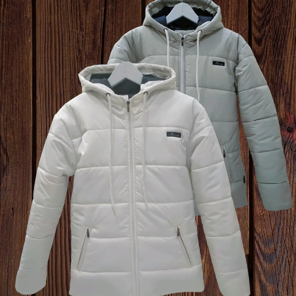 Flowing jacket puffer garaga mix & white Musim dingin
