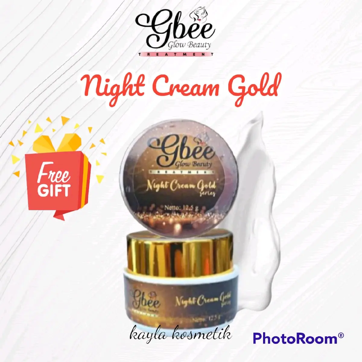 Night Cream GOLD Series Gbee Glow Beauty / BPOM / COD / Free Gift