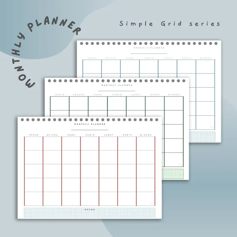 Loose Leaf / Isi Binder Monthly Planner (B5/A5) (12 Lembar) 6