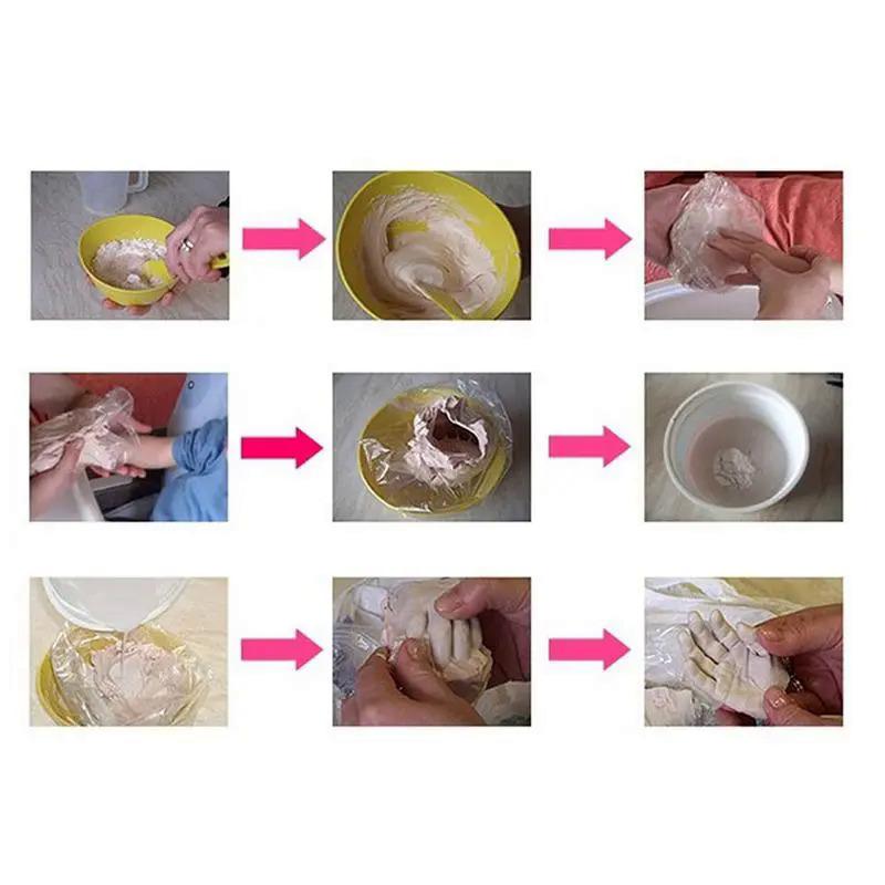 Product Introduction of Bộ dụng cụ đúc thạch cao in hình tay và chân em bé 3D, in tay, dấu chân, quà lưu niệm, 2 mảnh, màu vàng và Màu bạc 23