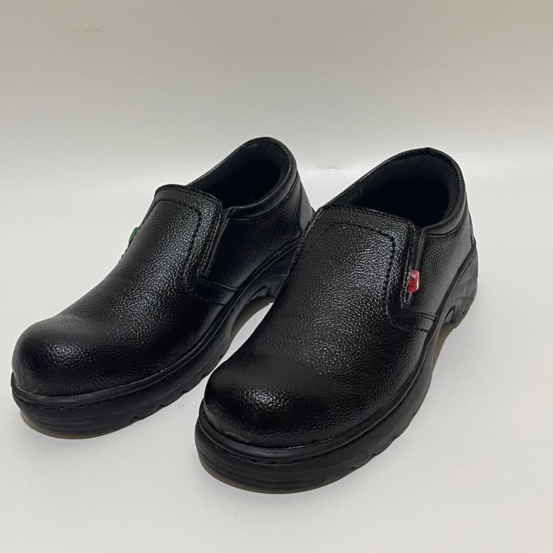 sepatu safety kicker tali pendek Leather Black Synthetics Brown 5