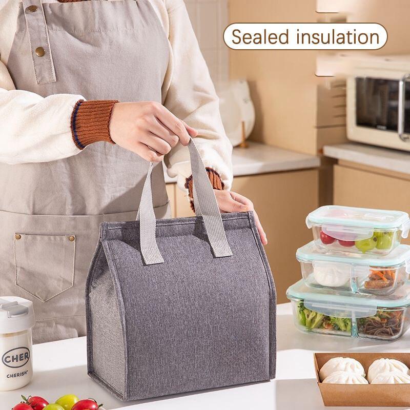 Product Introduction of Durable Lunch Bag, 1/4pcs/set Reusable Lunch Box Bag with Handle, Insulated Lunch Bag, Food Storage Compact Bag for Work, School & Outdoor 5