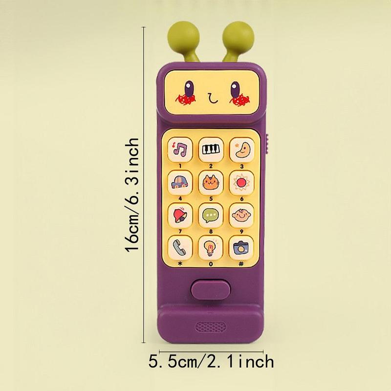 Simulation Mobile Phone Toy, Cute Cartoon Mini Phone with Music, Pretend Play Toy, Stocking Filler 1