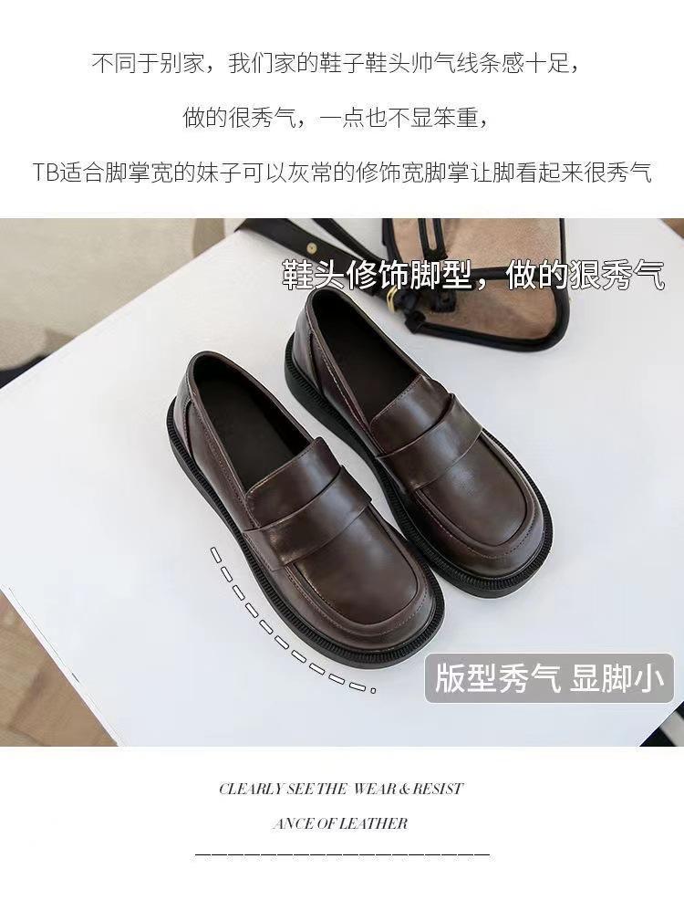 Product Introduction of Platform Loafers Women's Leather Shoes 2025 Spring and Autumn New Korean Style Versatile Retro Shoes Slip-on Soft Bottom 3