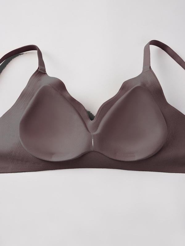 Women's Solid Color Wireless  Bra, High Stretch Soft Breathable Comfortable Seamless Adjustable Strap   Bra, Women's Lingerie for All Seasons 7