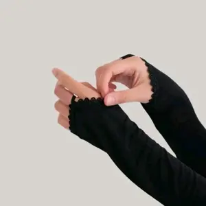 handsock cincin renda manset tangan renda hitam  handsock Muslim