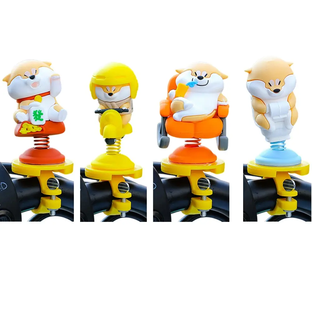 Motorcycle handlebar doll jumping creative shaking cartoon doll jumping spring