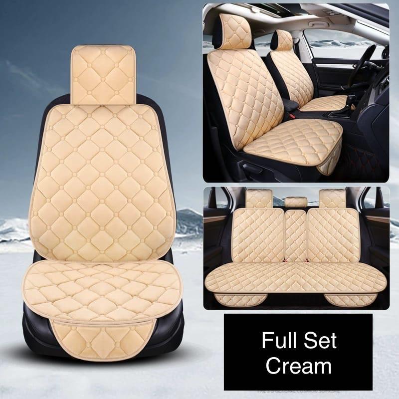 FULL SET Sandaran Alas duduk Jok Mobil Kain Empuk beludru Car 1