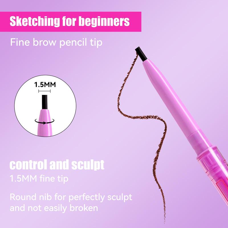 Product Introduction of Waterproof Eyebrow Pencil with Brush, 1 Count Long Lasting Eyebrow Pencil, Eye Brow Makeup Tool, Makeup Accessories for Women 5