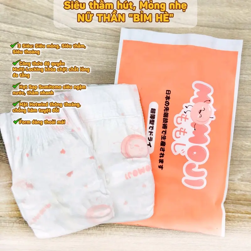 COMBO 2 BỊCH BỈM MOMOJI TẶNG QUẠT TÍCH ĐIỆN 4