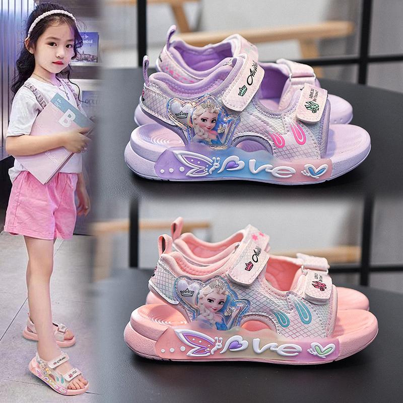  0-12 tuổi BM40 Sandal công chúa ELSA cho bé gái S20-37 dép mùa hè công chúa thoáng mát thời trang dép quai hậu sang trọng xăng đan đáng yêu Mũi mở Dép Sandal Jean Cao Su 