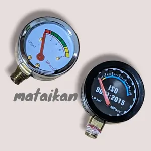 Amper Tekanan Gas Copotan Regulator Tekanan Rendah Pressure Gauge Manometer ISO 9001 2015 ukuran drat 8mm untuk semua regulator yang menggunakan bar ampere