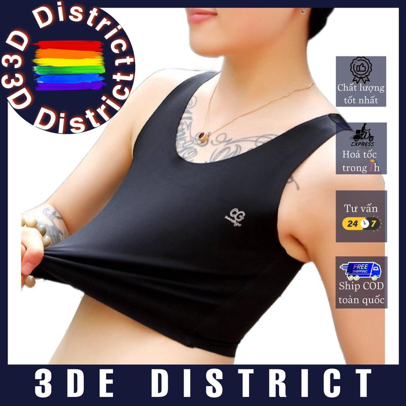 Áo Nịt Ngực Không Viền, Siêu Mỏng Nhẹ cho Tomboy/ Transguy,  Áo bó ngực tròng cổ - Không gài không kéo Kem Thun Top Nhung Cotton