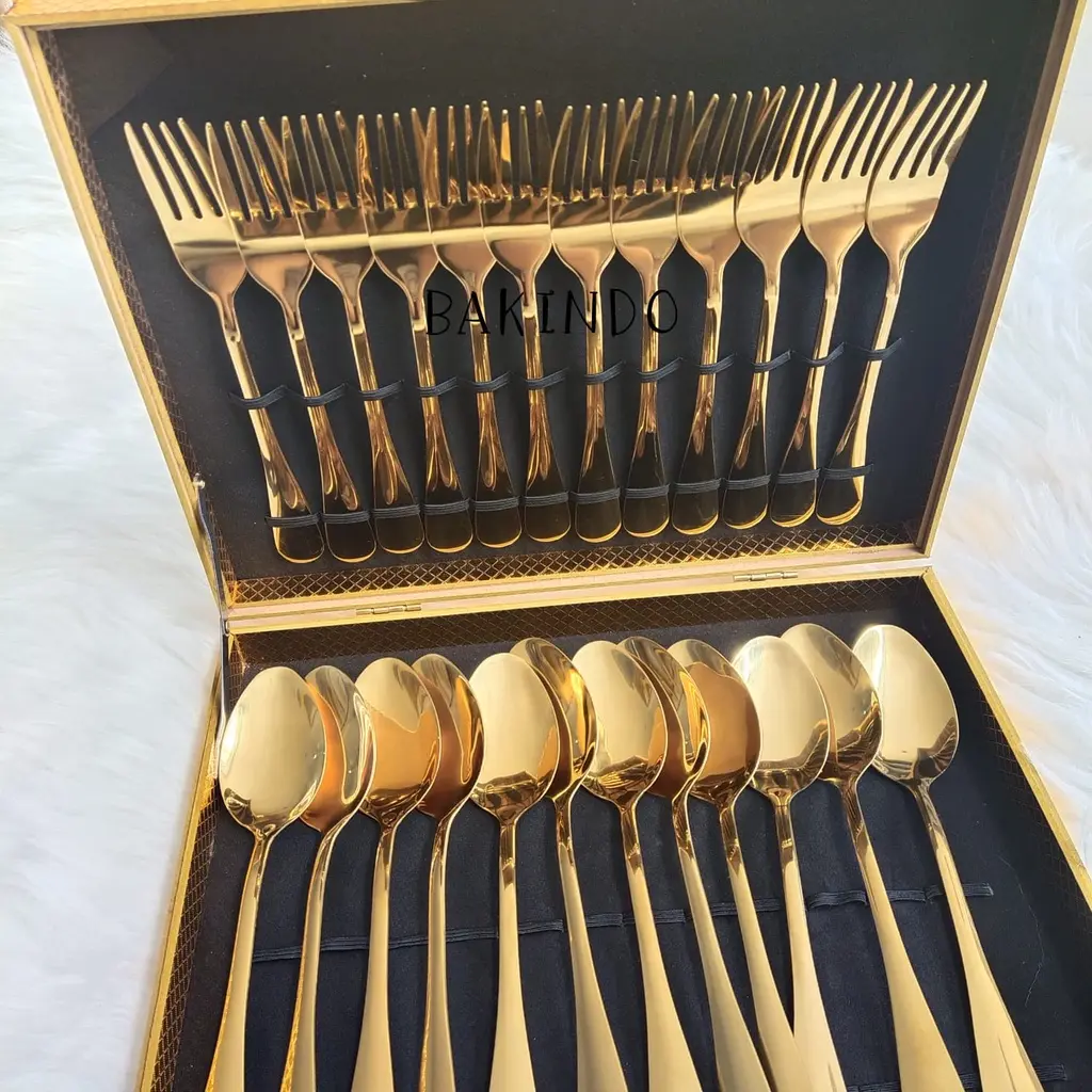 BAKINDO Elegant 16 & 24 pcs Cutlery Set Alat Makan Sendok Garpu 16/24 PCS