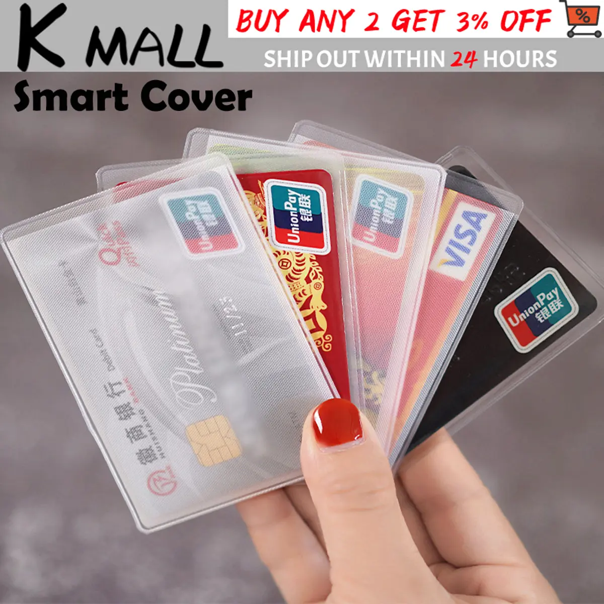Waterproof Frosted Card Holder Plastic Card ID Holders Case Protector Cardholder