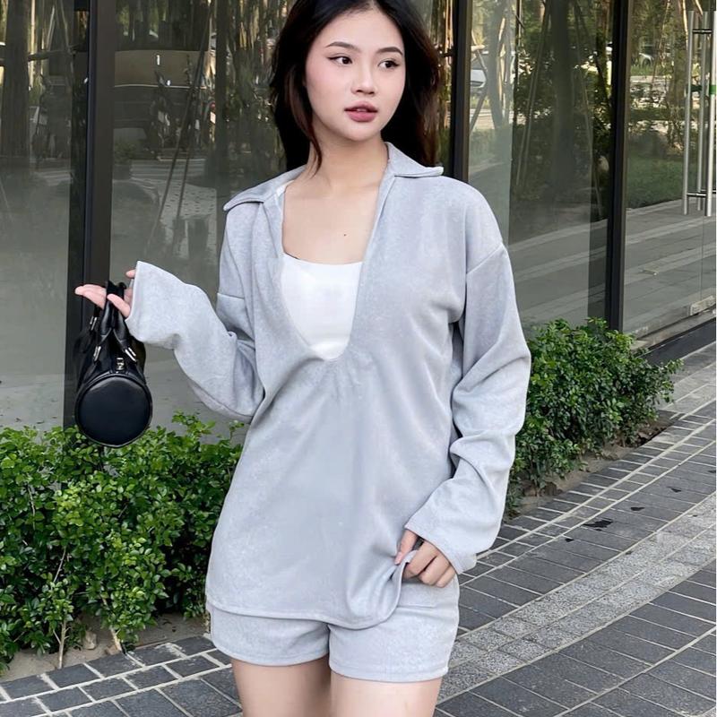 Bộ 3 món áo len gân xẻ cổ hothit thu đông 2024-2025 cho nữ - Women Nhung 2