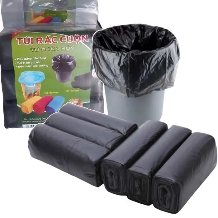 Set 3 Cuộn Túi Đựng Rác Tự Phân Huỷ Loại Siêu To tui dungra c sinh hoc hủy size đại  60x80