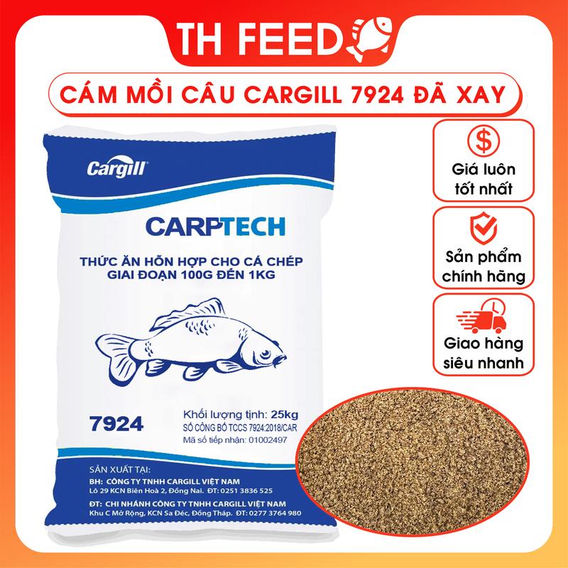 [LOẠI NGON] 5kg đã xay Cám mồi câu cá Cargill 7924, 30 đạm, chuyên mồi câu cá chép, trôi, trắm, rô phi...