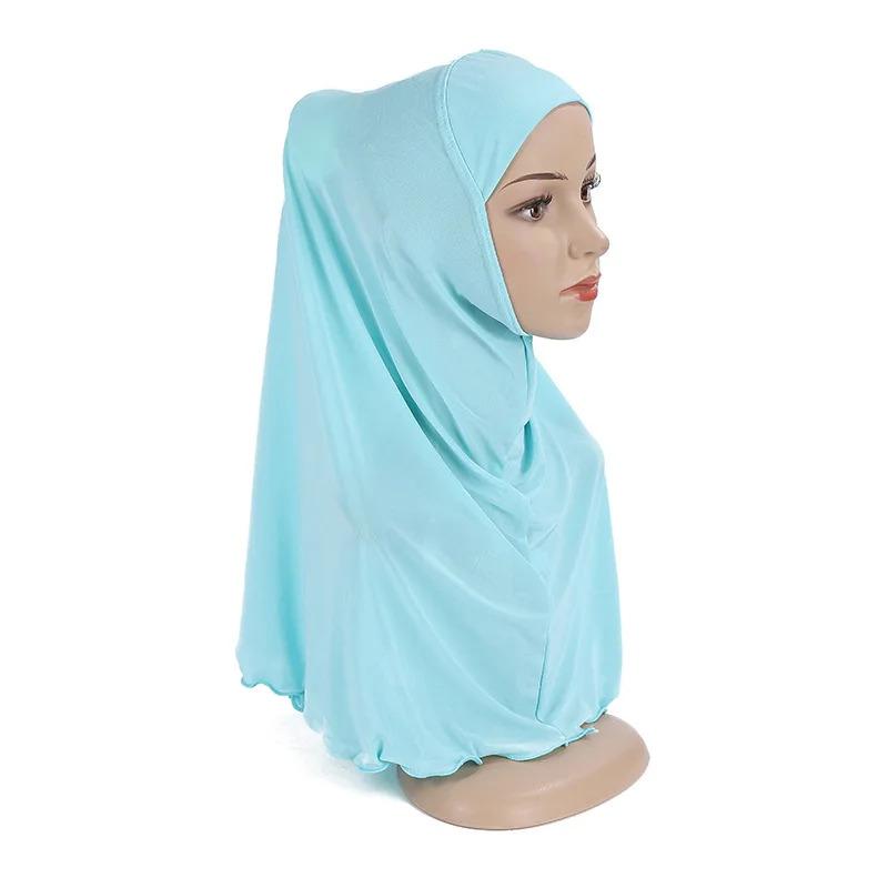 Product Introduction of Ramadan Headscarf Children's Scarf Girl 7 to 12 Years Old Muslim Islamic Shawl Soft Stretch Headscarf Malaysian Girl Children's Headscarf 13