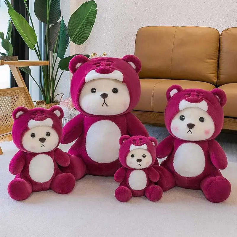 Strawberry Bear Lina Plush Toy Transforming Stuffed Animal Bear Doll Birthday Gift for Girls
