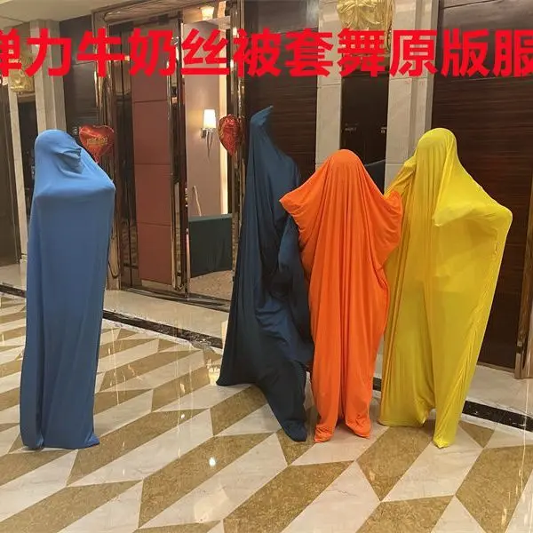 Vỏ chăn đàn hồi mới Váy khiêu vũ Vải Biểu Diễn Cuộc Họp Hàng Năm Sinh Viên Đại Học Vỏ Chăn Đàn Hồi Không Lộ Khuôn Mặt Ga trải giường Vỏ Chăn Khiêu Vũ Khiêu Vũ Đơn Vui Nhộn