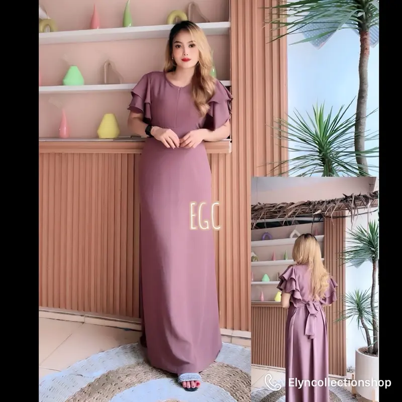 Moza Dress By ElinCollection |bahan crincle airflow | Slim-fitting Polos Liburan 6