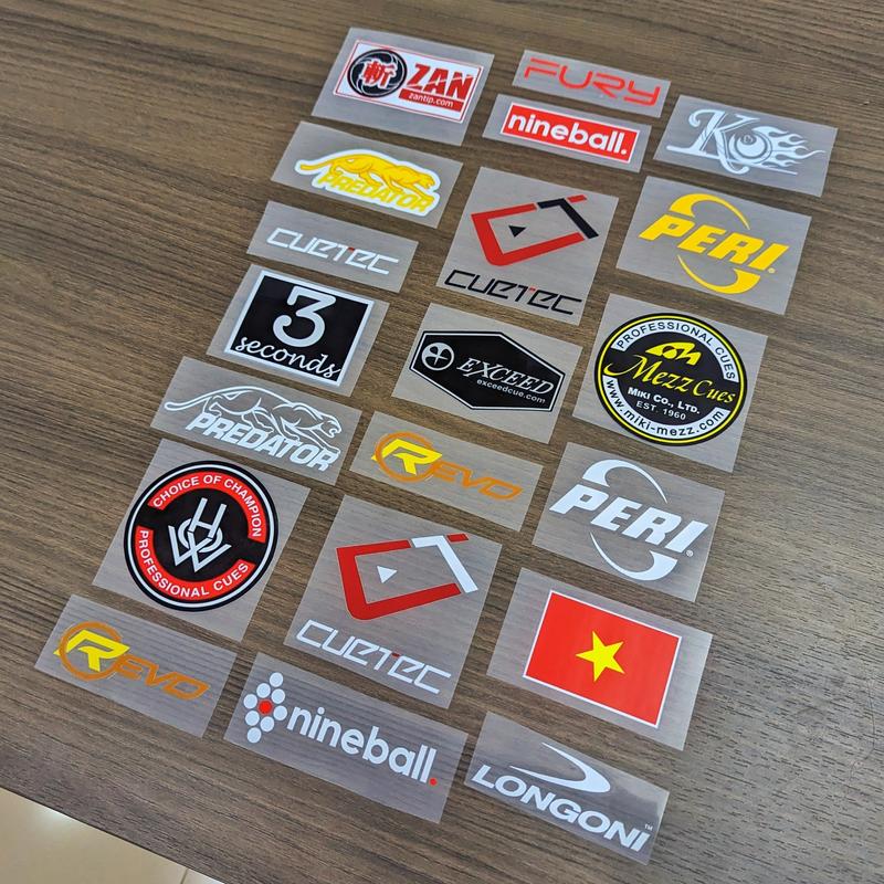 LOGO chuyển nhiệt IN lên ÁO - các thương hiệu Bida - cho vải cotton, cotton pha - Billiard - Tự Custom - 95s- 95smart