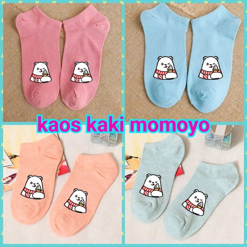Kaos kaki labubu kuromi mixue snow king anak paket 3pasang 2
