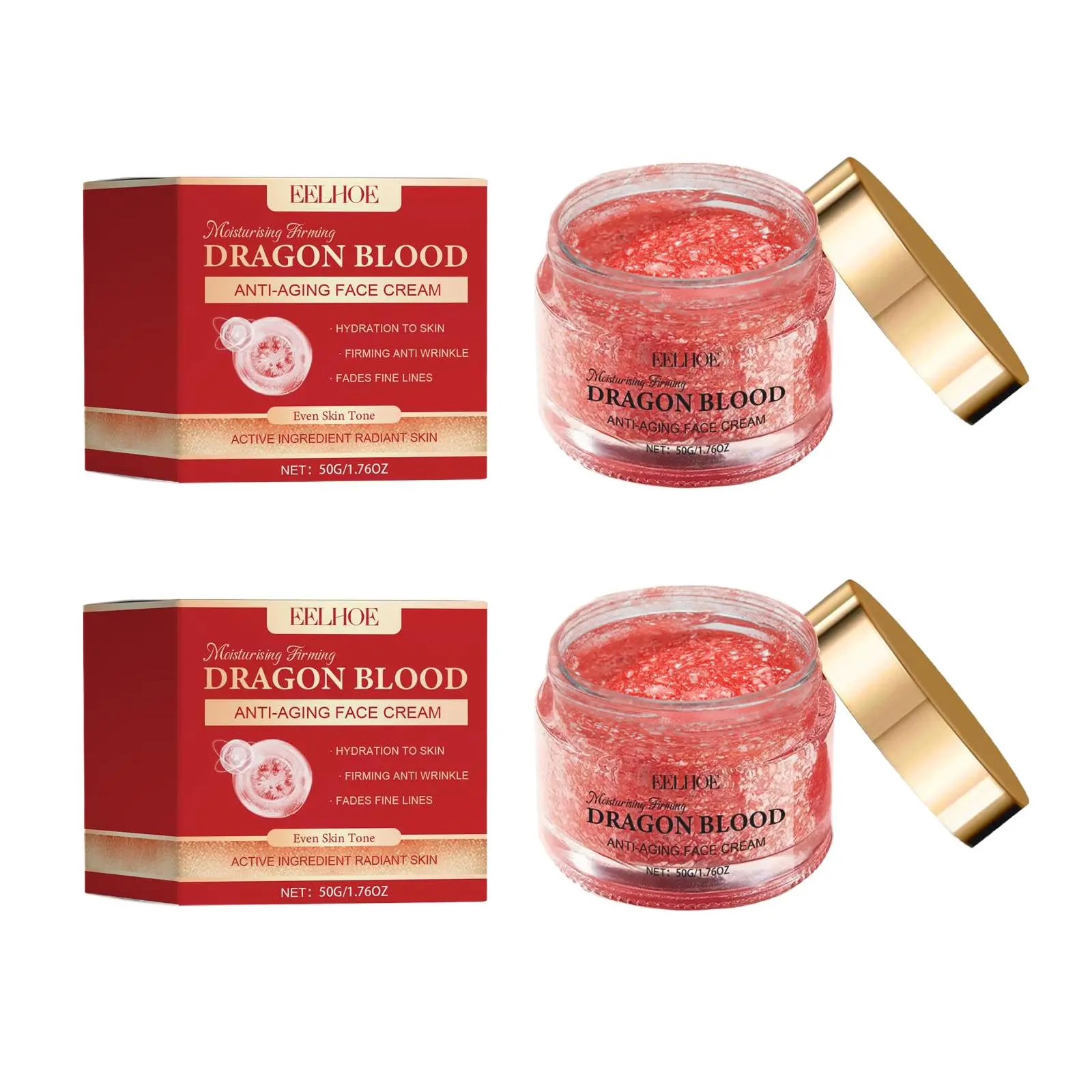 Dragon's Blood Moisturizing Facial Massage Cream, 2 Counts/set Hydrating Face Cream, Face Lotion for Women & Men, Skin Care Product
