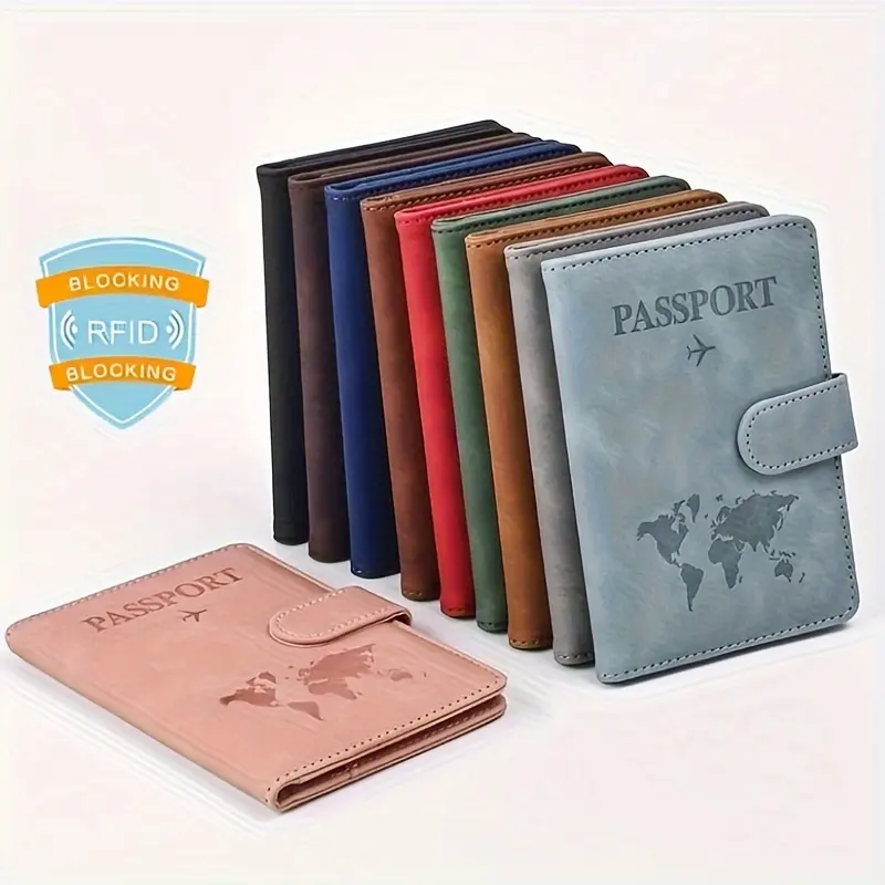 Anti Theft Travel Passport Card Bag, RFID Multifunctional Passport Bag, PU Leather Wallet