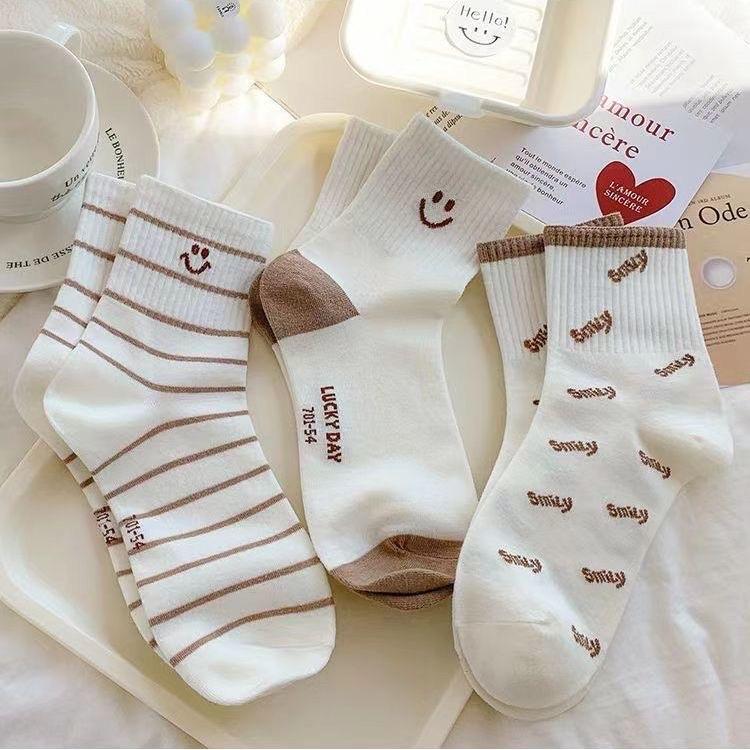 Sét 10 đôi Tất vớ nam nữ cổ lỡ trơn màu đen trắng BAsic Hàng Hiệu Phong Cách 8
