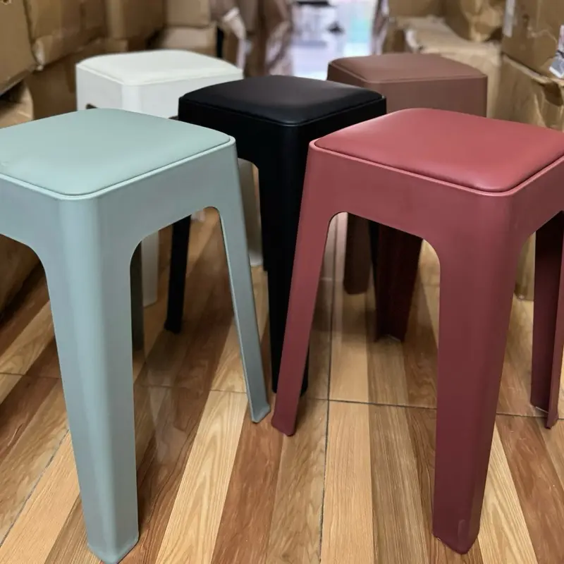 Ghế đôn nhựa đệm da, ghế ăn gia đình 7
