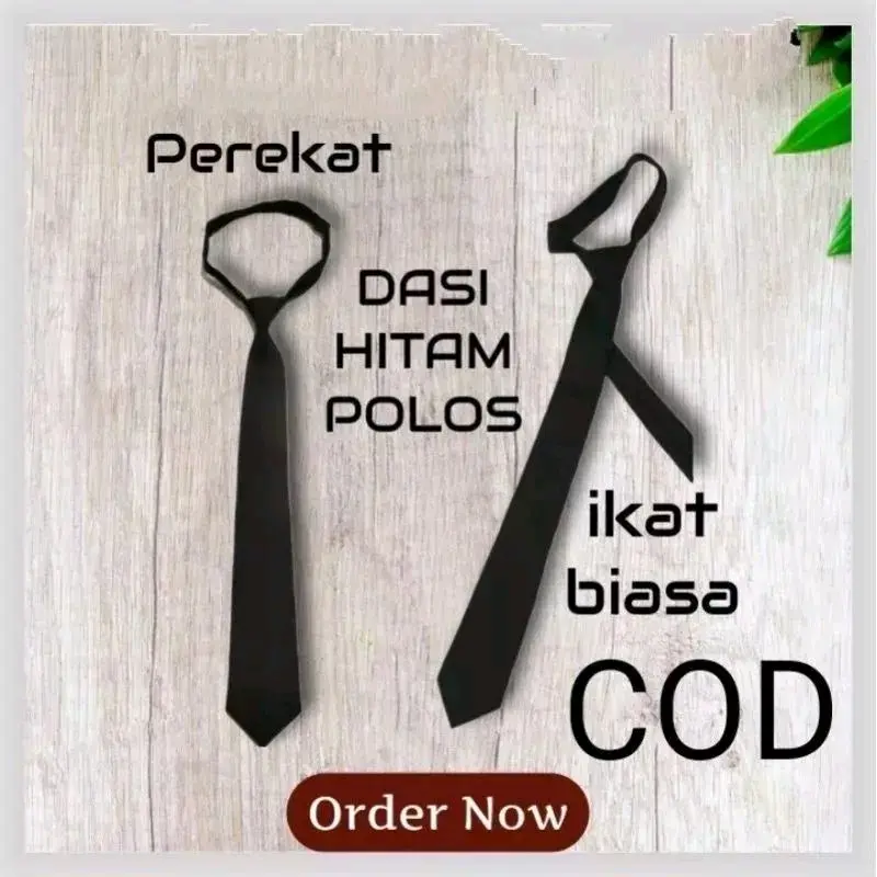 Dasi Hitam Polos Pria Wanita Unisex Katun Hitam