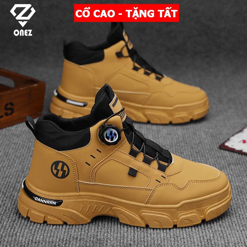 Giày nam cao cổ ONEZ giày boot nam nút vặn đế cao su ZH022