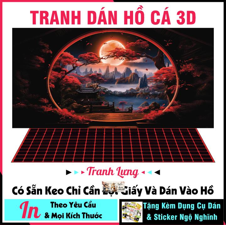 Tranh dán hồ cá 3d - dán bể cá cảnh - dán hồ cá thuỷ sinh - CÓ SẴN KEO DÁN - NHIỂU KÍCH THƯỚC