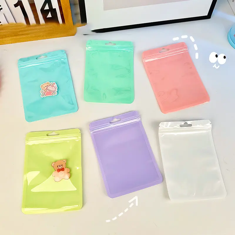 Combo 10 Túi Zip Đựng Đồ Màu Sắc Pastel Dễ Thương, Đựng Quà Tặng, Ảnh, Postcard, Handmade - BEYOU 7