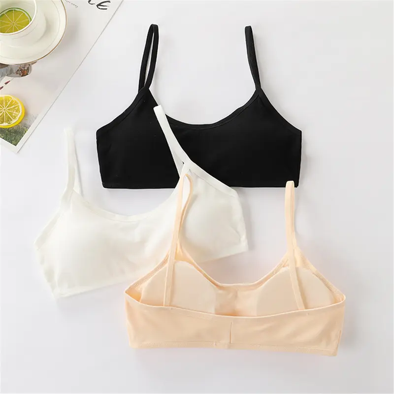 Áo Vest Nhỏ Cho Bé Gái, Được Làm Bằng Cotton Nguyên Chất, Không Có Vòng Thép, Thích Hợp Cho Thời Kỳ Phát Triển, Cho Học Sinh Từ 12-16 Tuổi 3