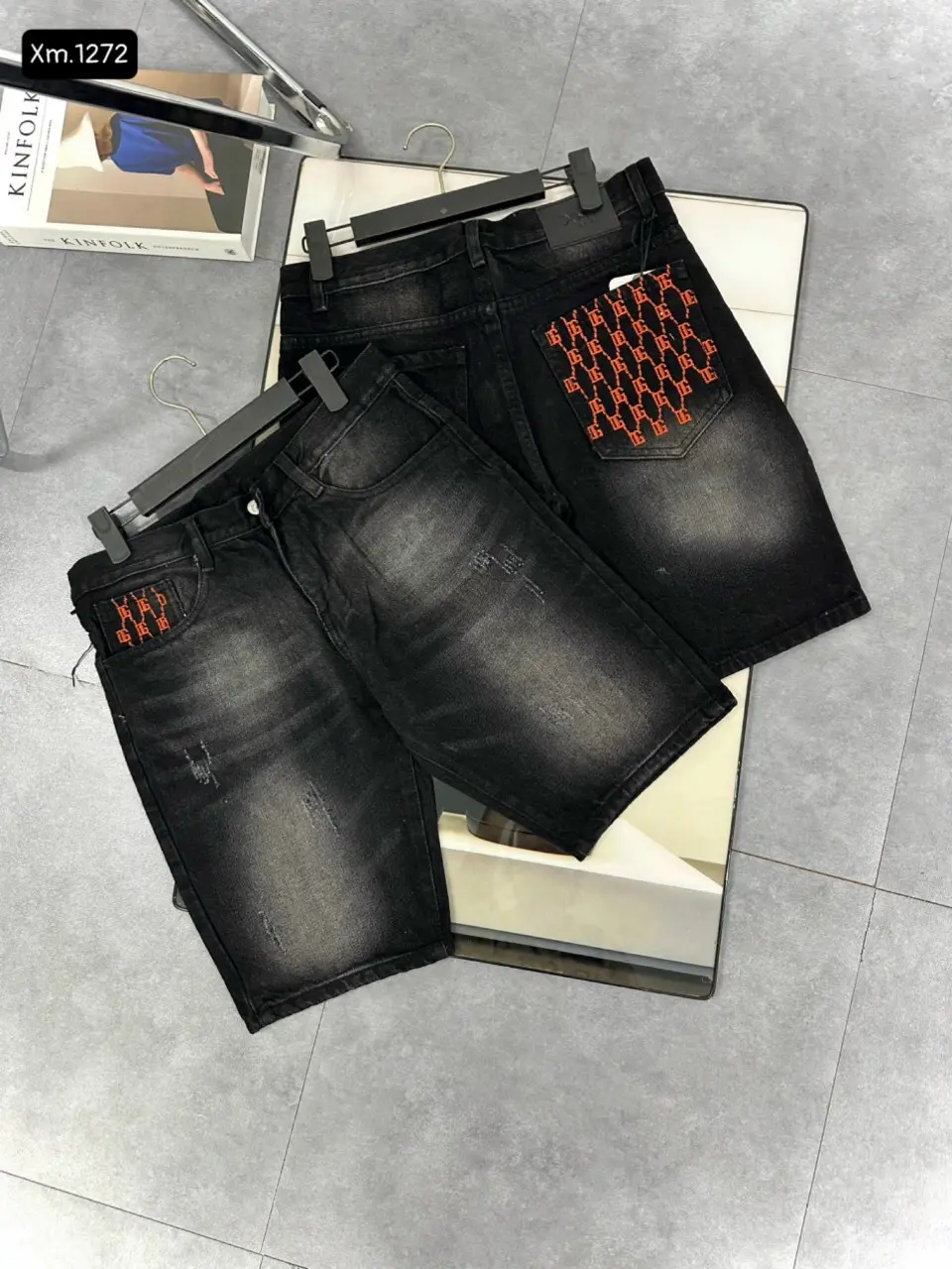 Quần đùi nam không rách short jean nam vải bò đẹp 1272