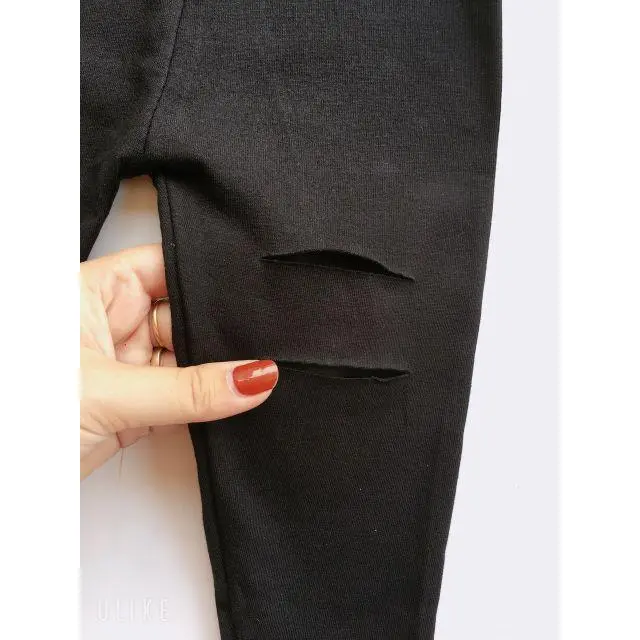 QUẦN LEGGING THUN RÁCH GỐI UNISEX CỰC CHẤT CHO BÉ 8-18KG 6
