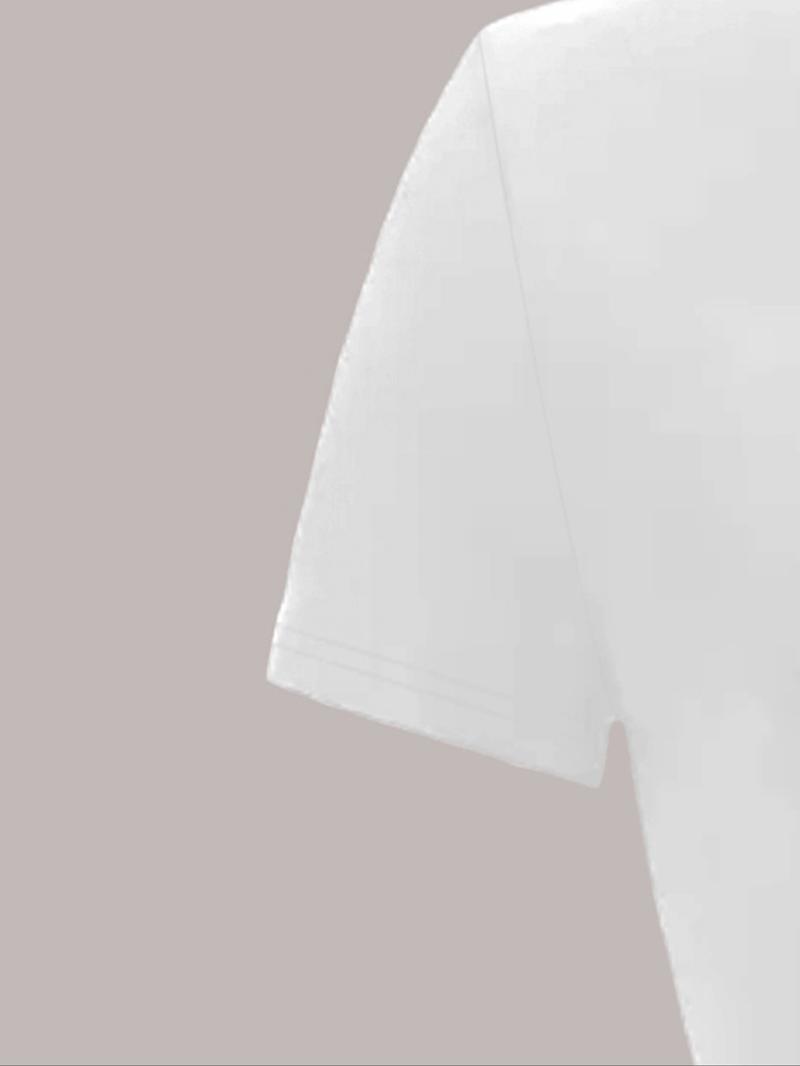 Product Introduction of Women's Plain Round Neck Crop Tee, Casual Short Sleeve Crew Neck T-Shirt for Summer, Fashion Women's Top for Daily Wear 4