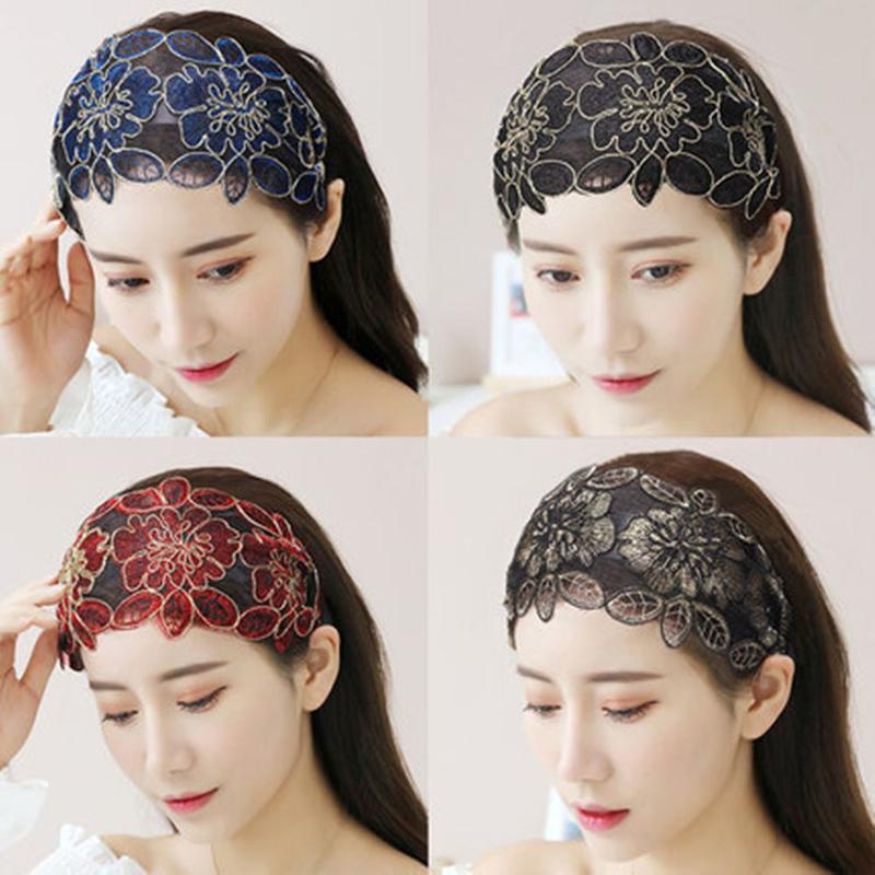 Product Introduction of Toothed Embroidery Flower Vintage Lace Hair Bands Floral Printed Head Hoop 14