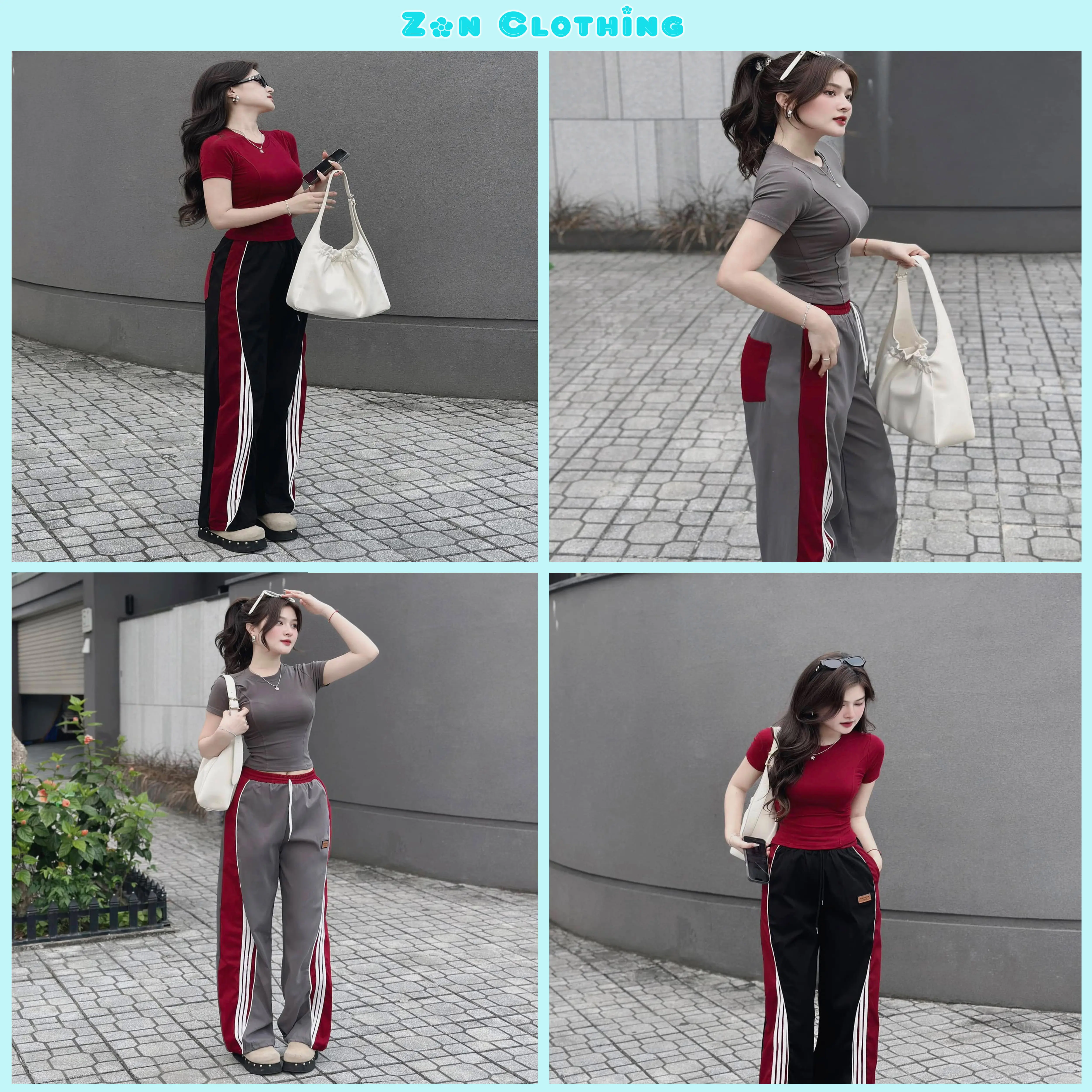 Set Bộ Thể Thao Họa Tiết Chạy Dây Nổi Áo Len Zip Quần Umi Nữ Cá Tính Đồ Bộ Nữ Năng Động Cá Tính Top Women By Zon Clothing Z002