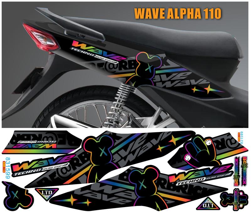 Tem Wave alpha 110 - mẫu gấu BEARBRICK - 831599 - tem rời wave 3 lớp