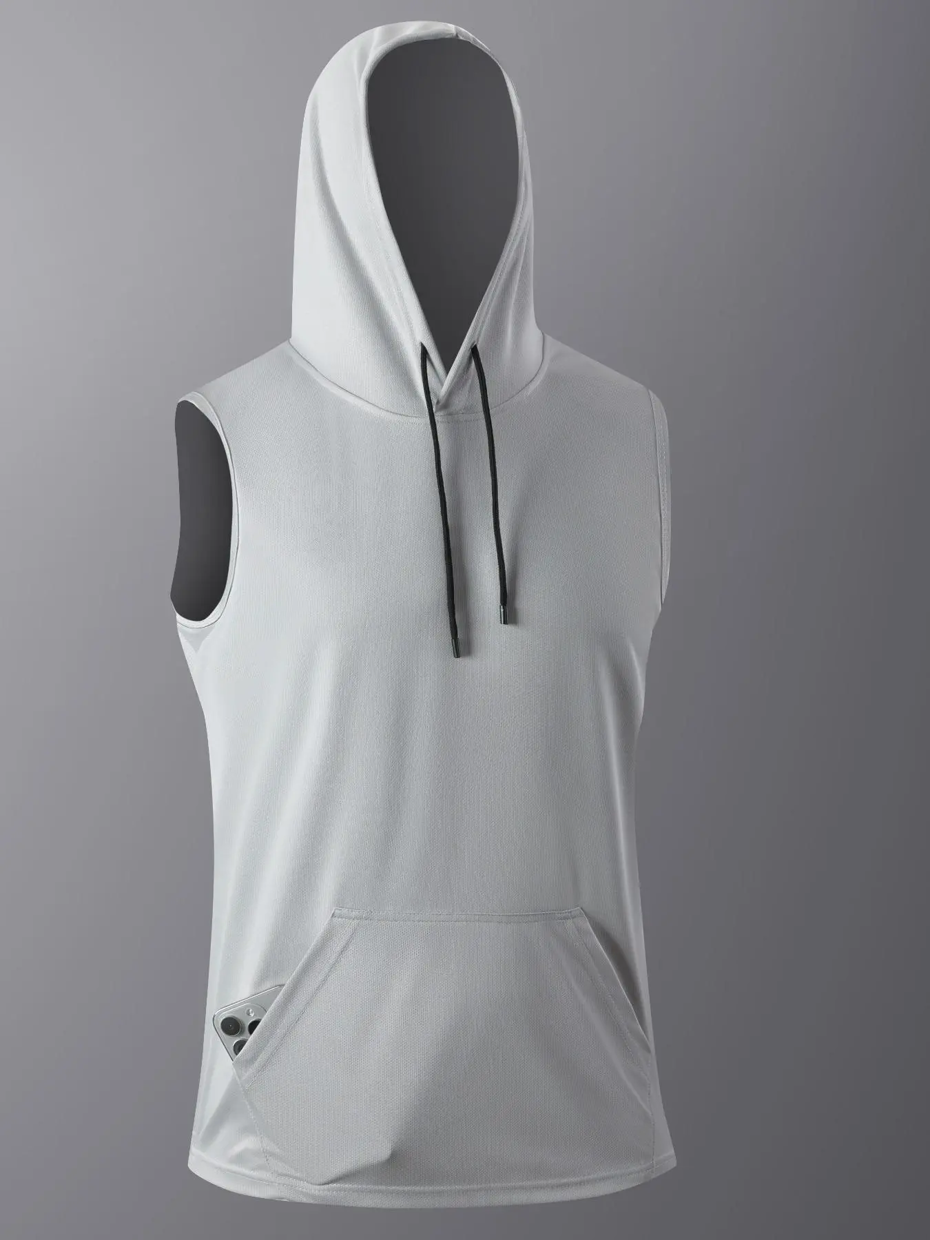 Men's Solid Color Hooded Tank Top, Regular Fit Casual Sleeveless Hooded Top for Summer, Men's Clothes for Outdoor Activities, Menswear