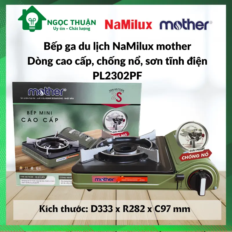 [Chính hãng] Bếp ga du lịch Namilux dòng cao cấp, chống nổ, van an toàn 2 cấp, sơn tĩnh điện  PL2302PF bếpga 0