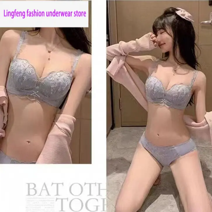 [Single bra]Fashion soft lace wireless floral bra panties sets girls Women's sexy underwear sets briefs ladies lingerie Womenswear Comfort Innerwear Basic