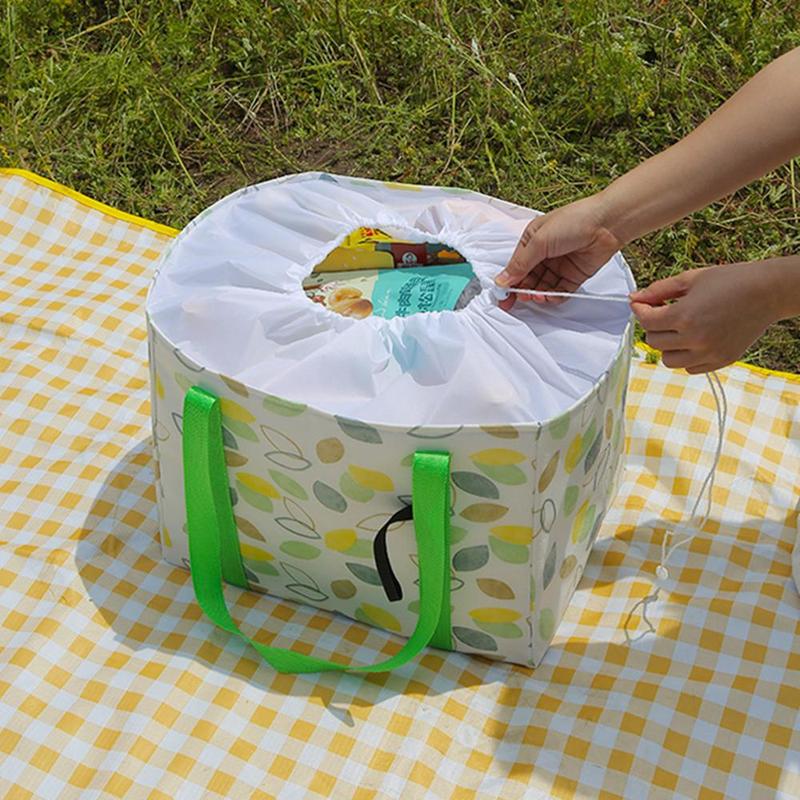 Large Capacity Picnic Basket, 1 Count Portable Foldable Picnic Bag for Spring Holiday Outdoor Camping Picnic, Outdoor Accessories 6
