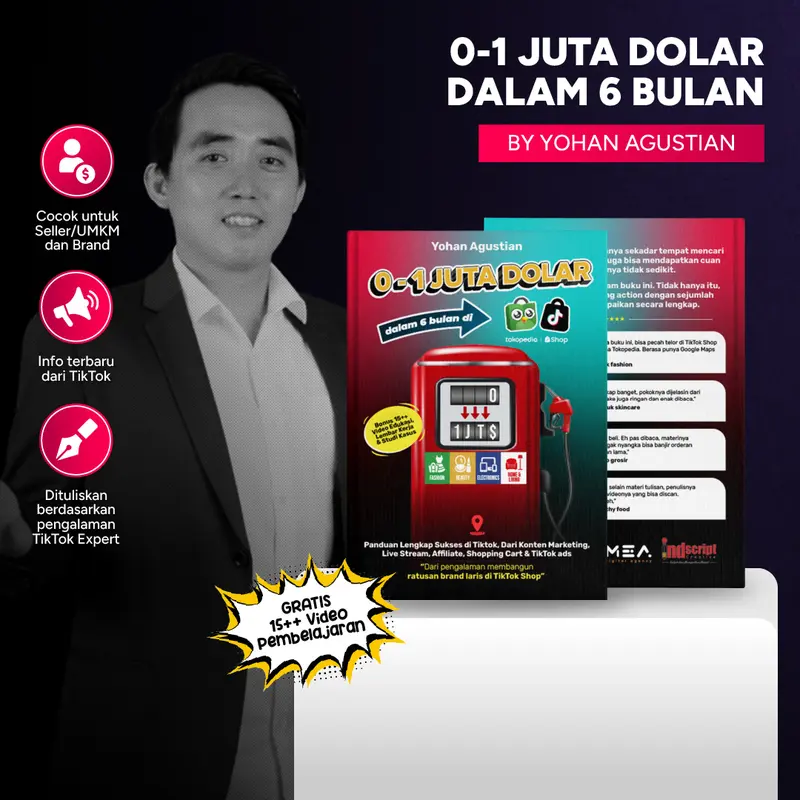 [Buku + Rekaman Modul Edukasi Tiktok Shop]  0-1 Juta Dollar di Tiktok Shop dan Buku Sakti Seller/UMKM by Yohan Agustian