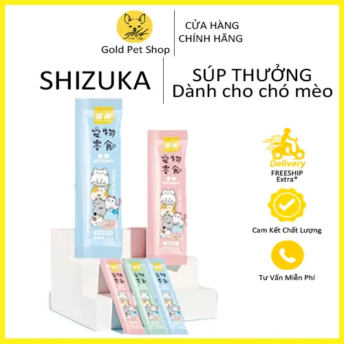 Combo 100 thanh Súp Thưởng Shizuka 15g Dành cho Chó Mèo - Gold Pets Shop 0