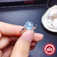 Gambar AGIAO Sky Blue Light Luxury Simple Ring 2 Carat Personalized Fashion Open Ring - 2 karat (8mm), Dapat disesuaikan dari A.GIAO.ID Kab. Gresik 1 Tokopedia